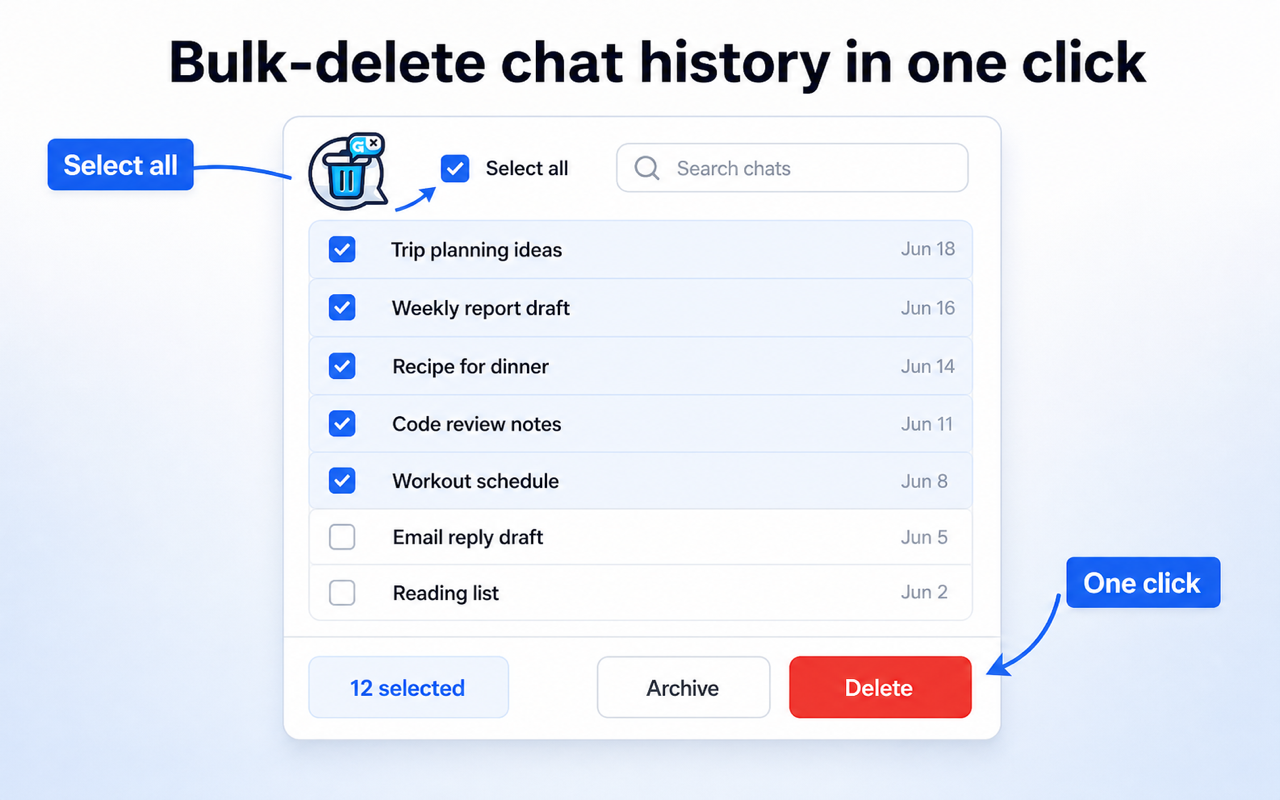 ChatGPT Batch Delete Manager store screenshot 1